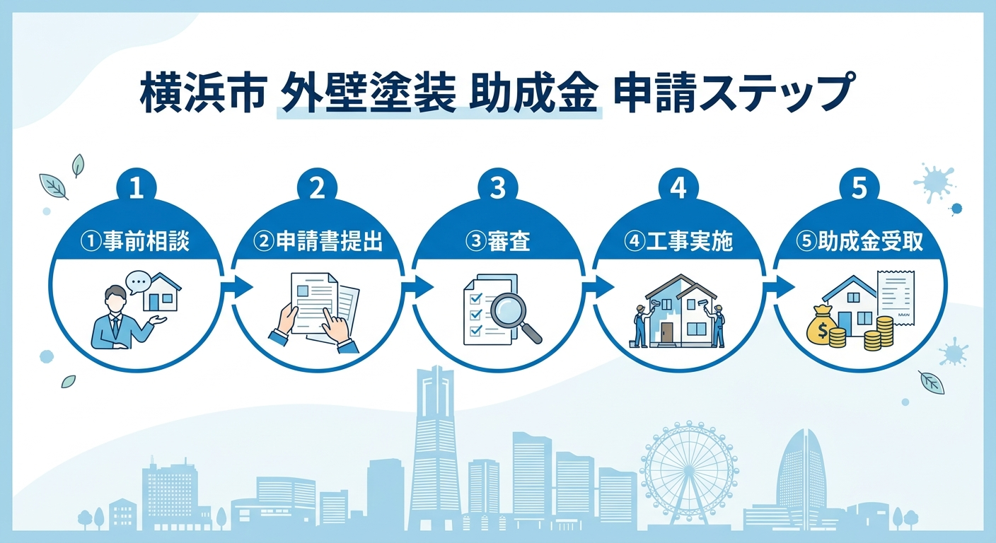 外壁塗装 助成金 横浜市 2026｜補助額・申請条件・手順と補助金との違いを解説の補助金解説図