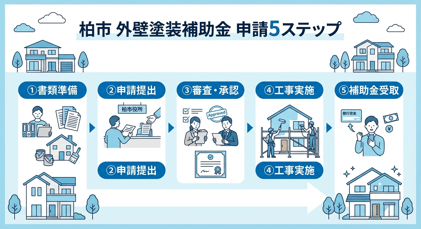 外壁塗装 補助金 柏市 2026|補助額・申請条件・手順と併用テクニックを徹底解説の補助金解説図